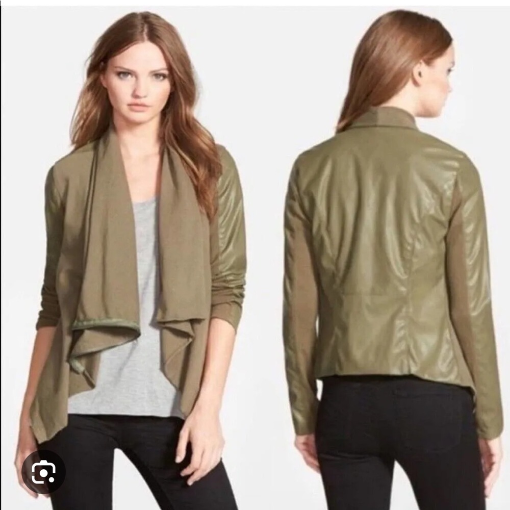 BLANK NYC Leather Jacket Taupe XS